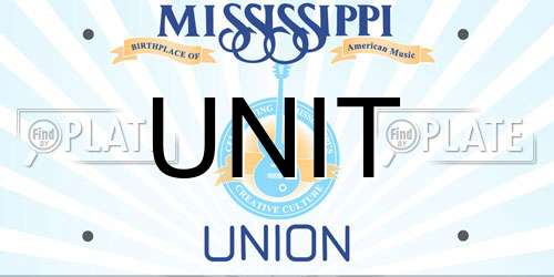 UNIT Mississippi License Plate