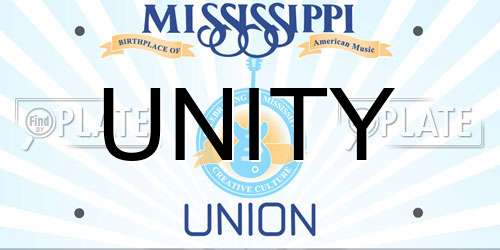 UNITY Mississippi License Plate