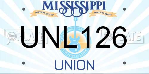 UNL126 Mississippi License Plate