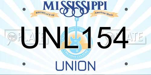 UNL154 Mississippi License Plate
