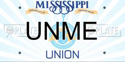 UNME Mississippi License Plate