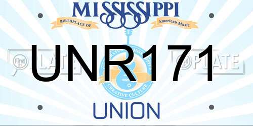 UNR171 Mississippi License Plate