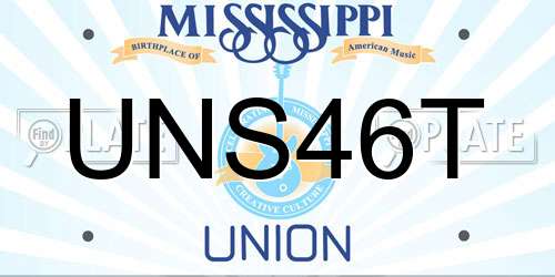 UNS46T Mississippi License Plate