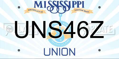 UNS46Z Mississippi License Plate