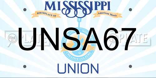 UNSA67 Mississippi License Plate