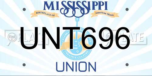 UNT696 Mississippi License Plate