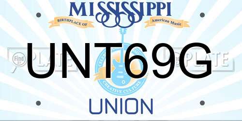 UNT69G Mississippi License Plate
