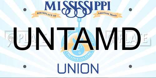 UNTAMD Mississippi License Plate