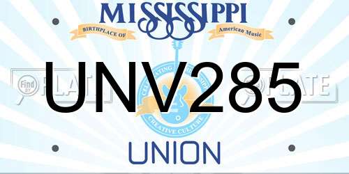 UNV285 Mississippi License Plate