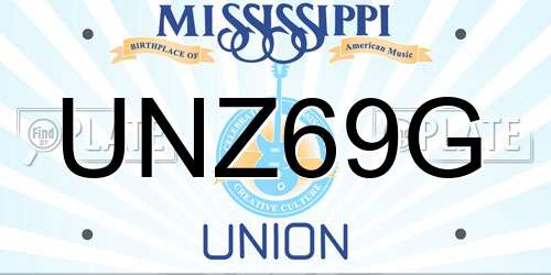 UNZ69G Mississippi License Plate