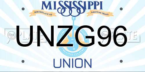 UNZG96 Mississippi License Plate