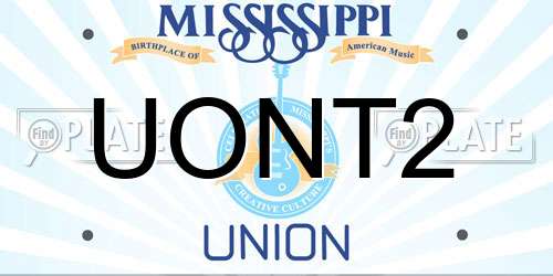 UONT2 Mississippi License Plate