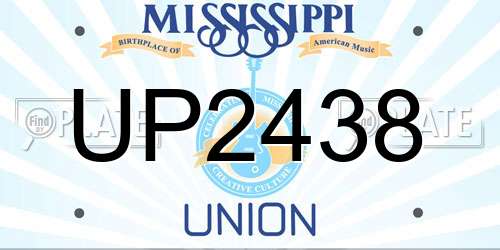 UP2438 Mississippi License Plate