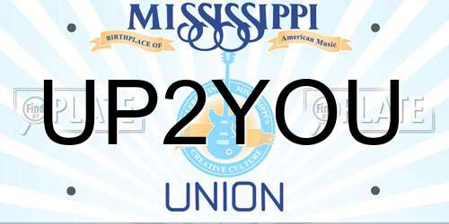 UP2YOU Mississippi License Plate
