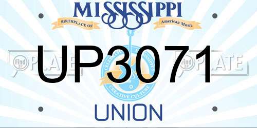 UP3071 Mississippi License Plate