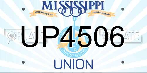 UP4506 Mississippi License Plate