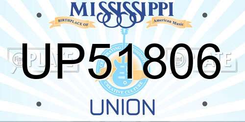 UP51806 Mississippi License Plate