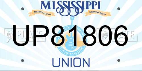 UP81806 Mississippi License Plate