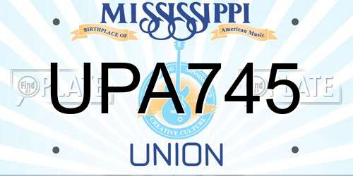 UPA745 Mississippi License Plate