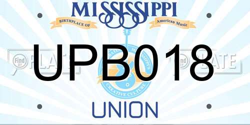 UPB018 Mississippi License Plate