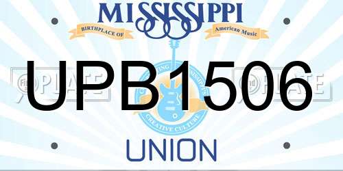 UPB1506 Mississippi License Plate
