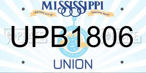 UPB1806 Mississippi License Plate
