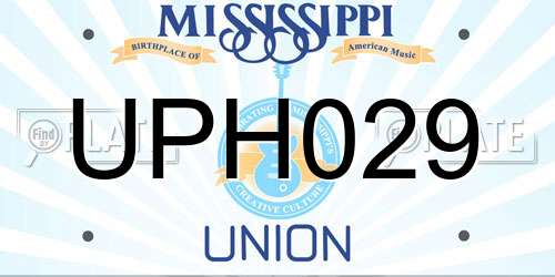 UPH029 Mississippi License Plate