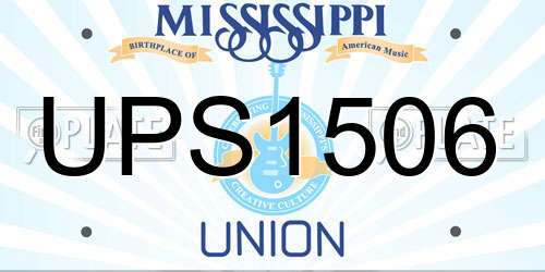 UPS1506 Mississippi License Plate