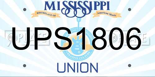 UPS1806 Mississippi License Plate