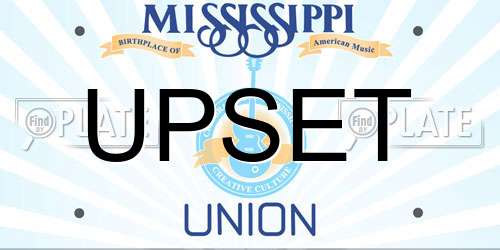 UPSET Mississippi License Plate