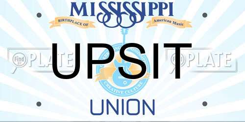 UPSIT Mississippi License Plate