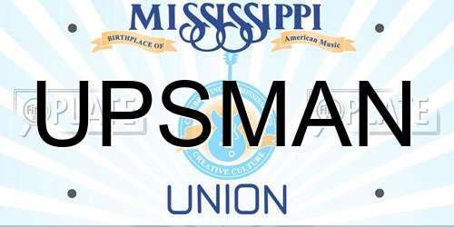 UPSMAN Mississippi License Plate