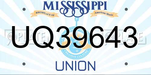 UQ39643 Mississippi License Plate