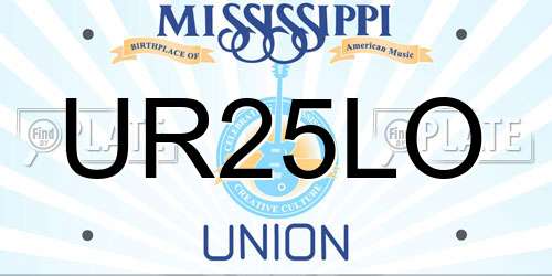 UR25LO Mississippi License Plate