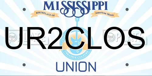 UR2CLOS Mississippi License Plate