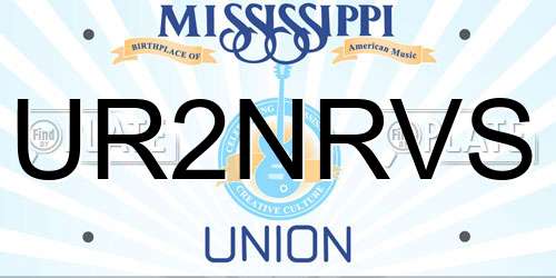 UR2NRVS Mississippi License Plate