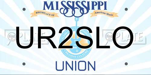 UR2SLO Mississippi License Plate