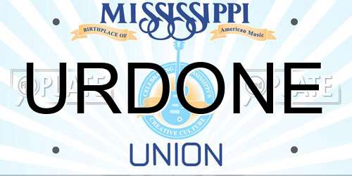 URDONE Mississippi License Plate