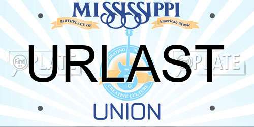URLAST Mississippi License Plate
