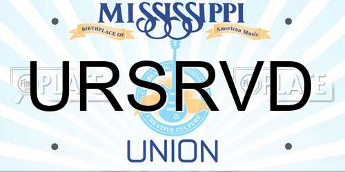 URSRVD Mississippi License Plate