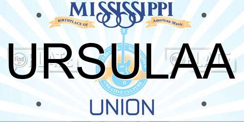 URSULAA Mississippi License Plate