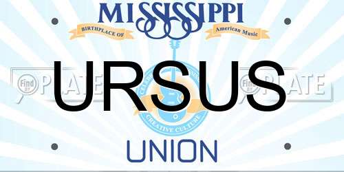 URSUS Mississippi License Plate