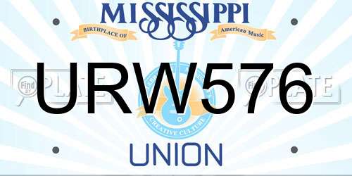 URW576 Mississippi License Plate