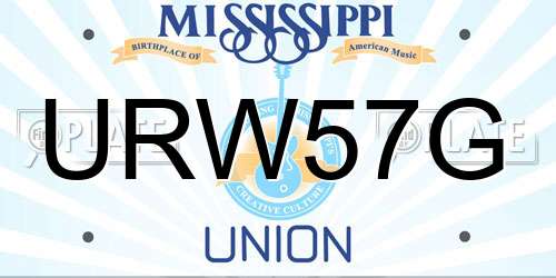 URW57G Mississippi License Plate