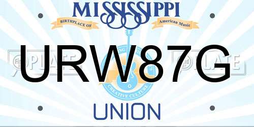 URW87G Mississippi License Plate