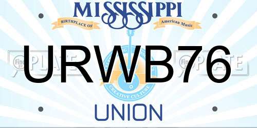URWB76 Mississippi License Plate