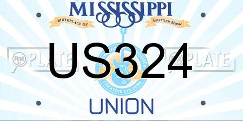 US324 Mississippi License Plate