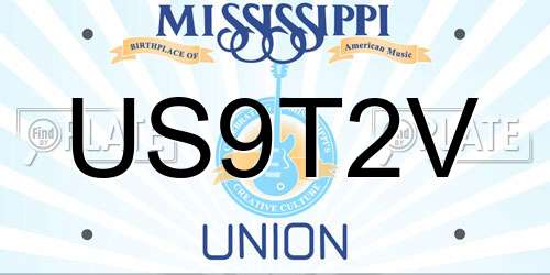 US9T2V Mississippi License Plate