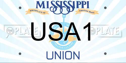 USA1 Mississippi License Plate