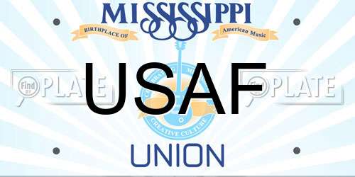 USAF Mississippi License Plate